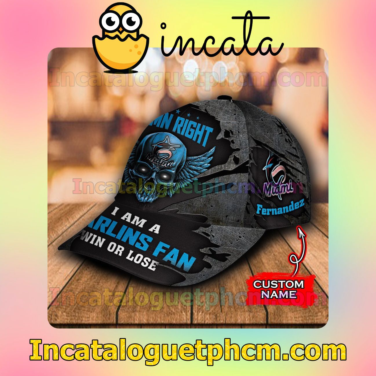Adorable Miami Marlins Damn Right I Am A Fan Win Or Lose MLB Customized Hat Caps