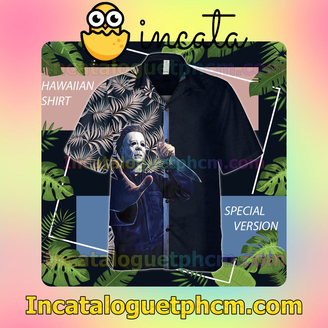 Michael Myers Holding A Knife Palm Leaves Unisex Shirts