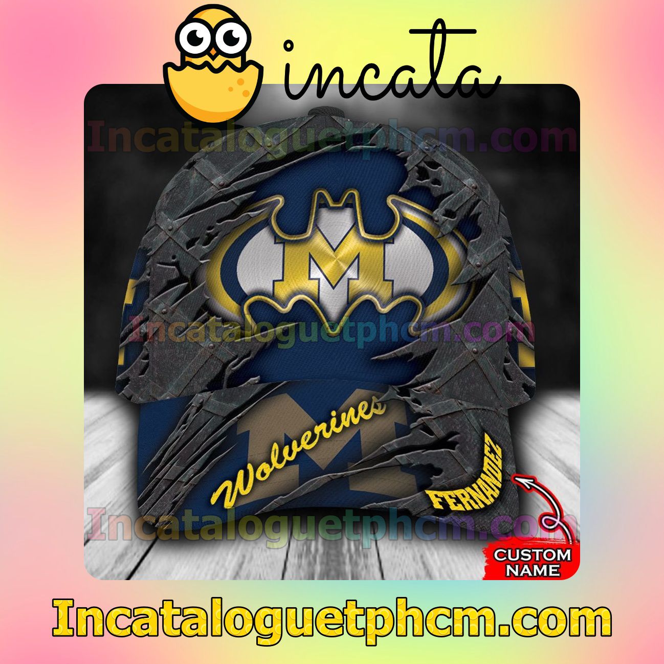Free Michigan Wolverines Batman NCAA Customized Hat Caps