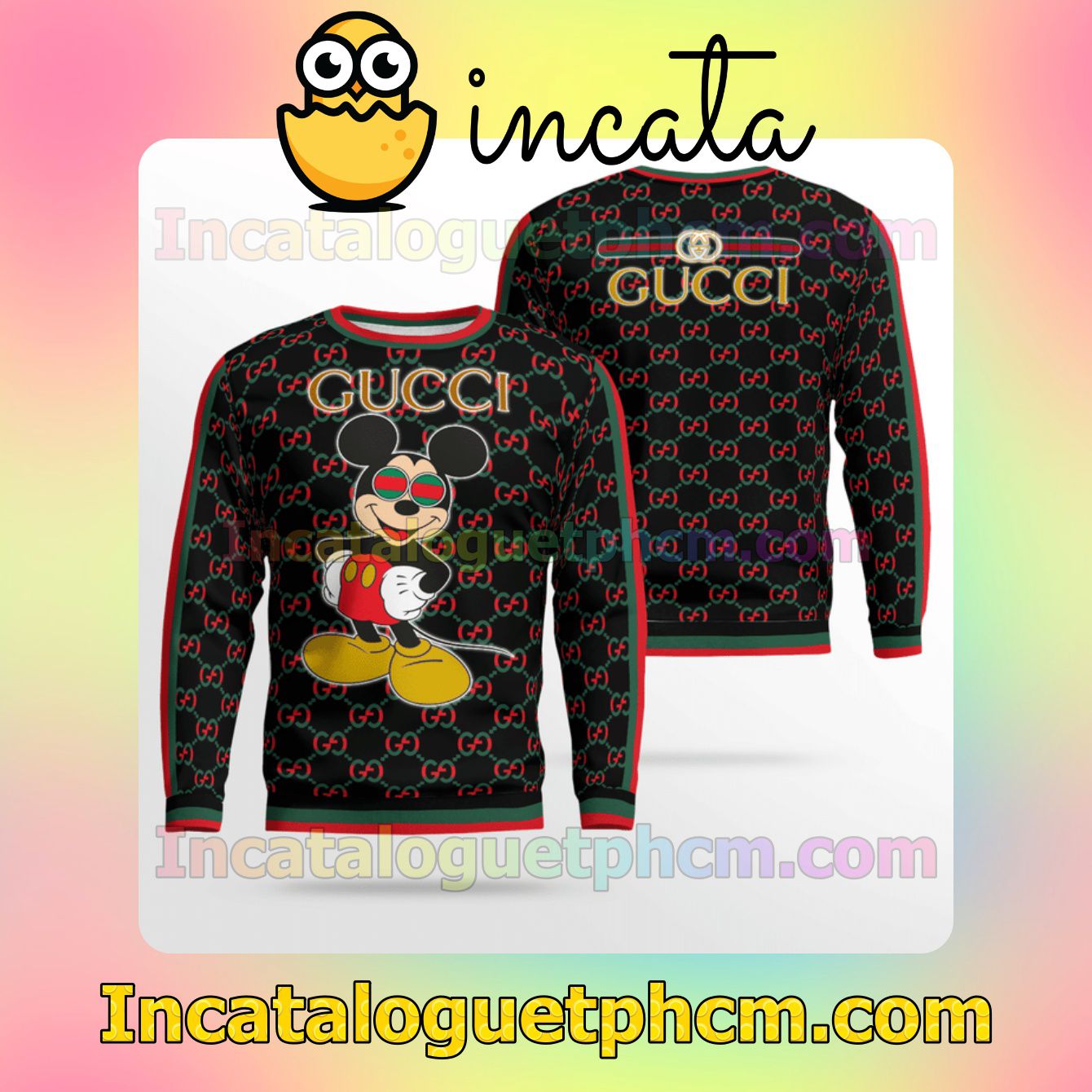 Mickey Mouse Gucci Black Wool Sweater Sweatshirt Gift For Mom