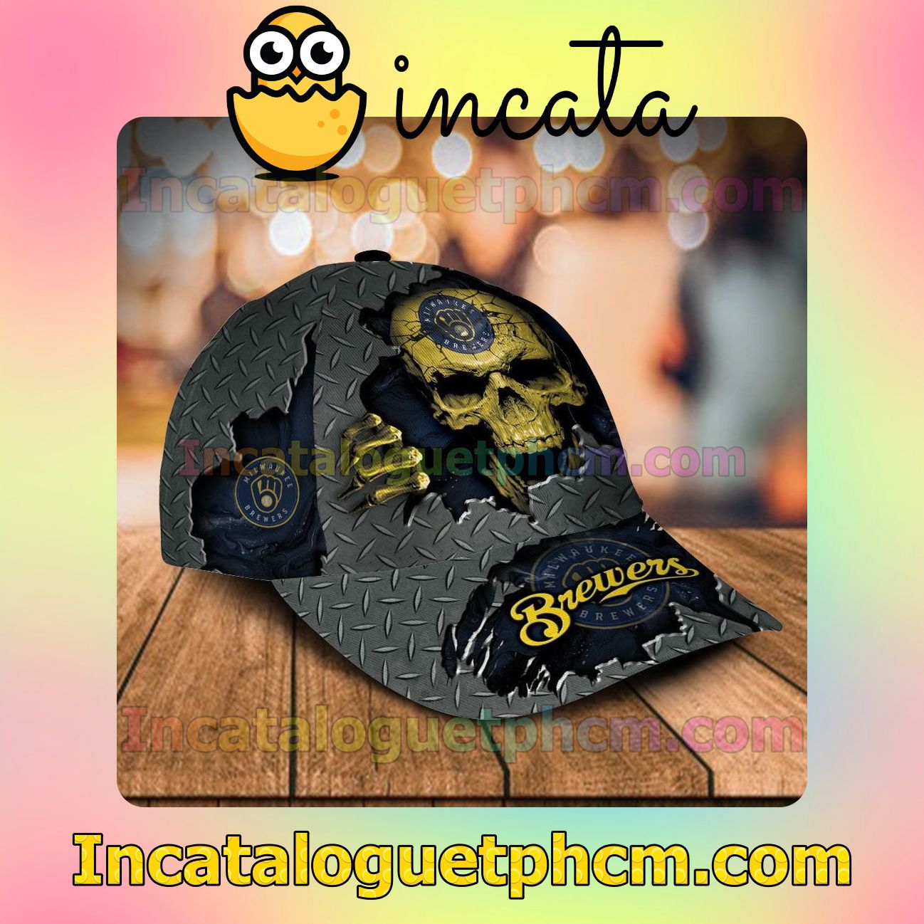 Absolutely Love Milwaukee Brewers Skull MLB Customized Hat Caps