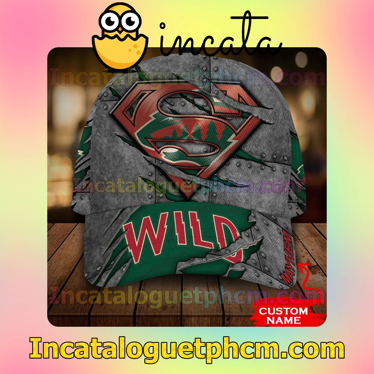 Hot Minnesota Wild Superman NHL Customized Hat Caps