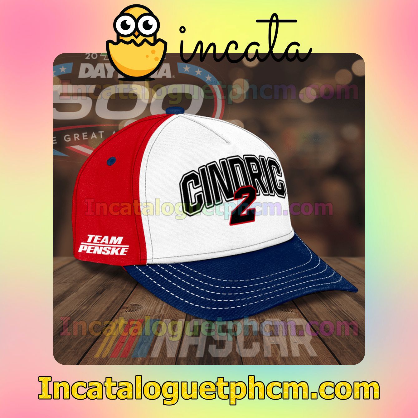 3D Nascar Daytona 500 Cindric 2 Team Penske Classic Hat Caps Gift For Men