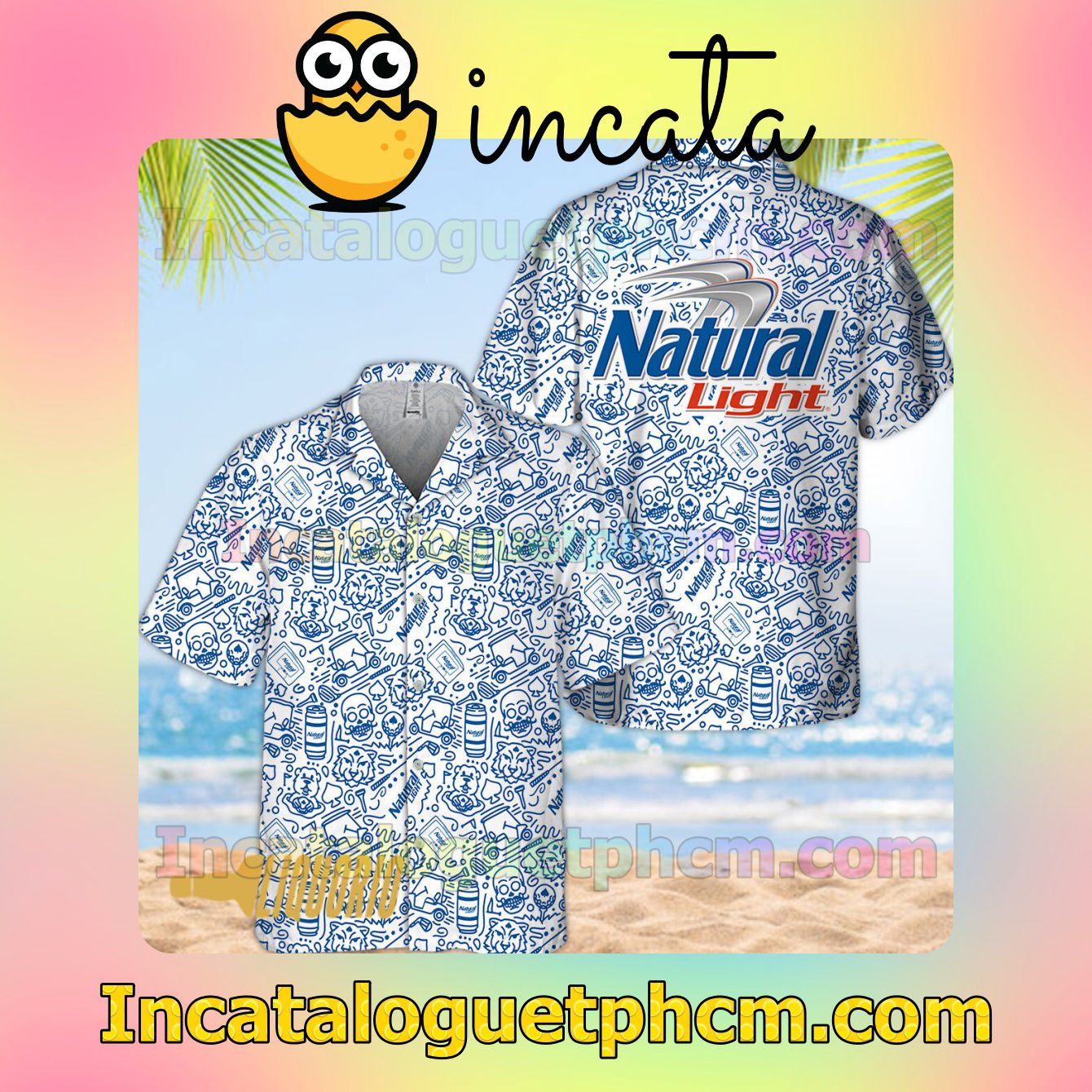 Natural Light Doodle Art Summer Vacation Shirt