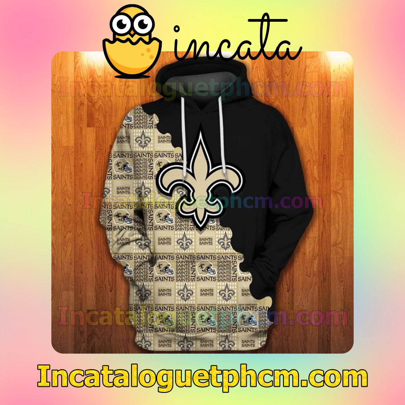 New Orleans Saints Collage Nike Zip Up Hoodie