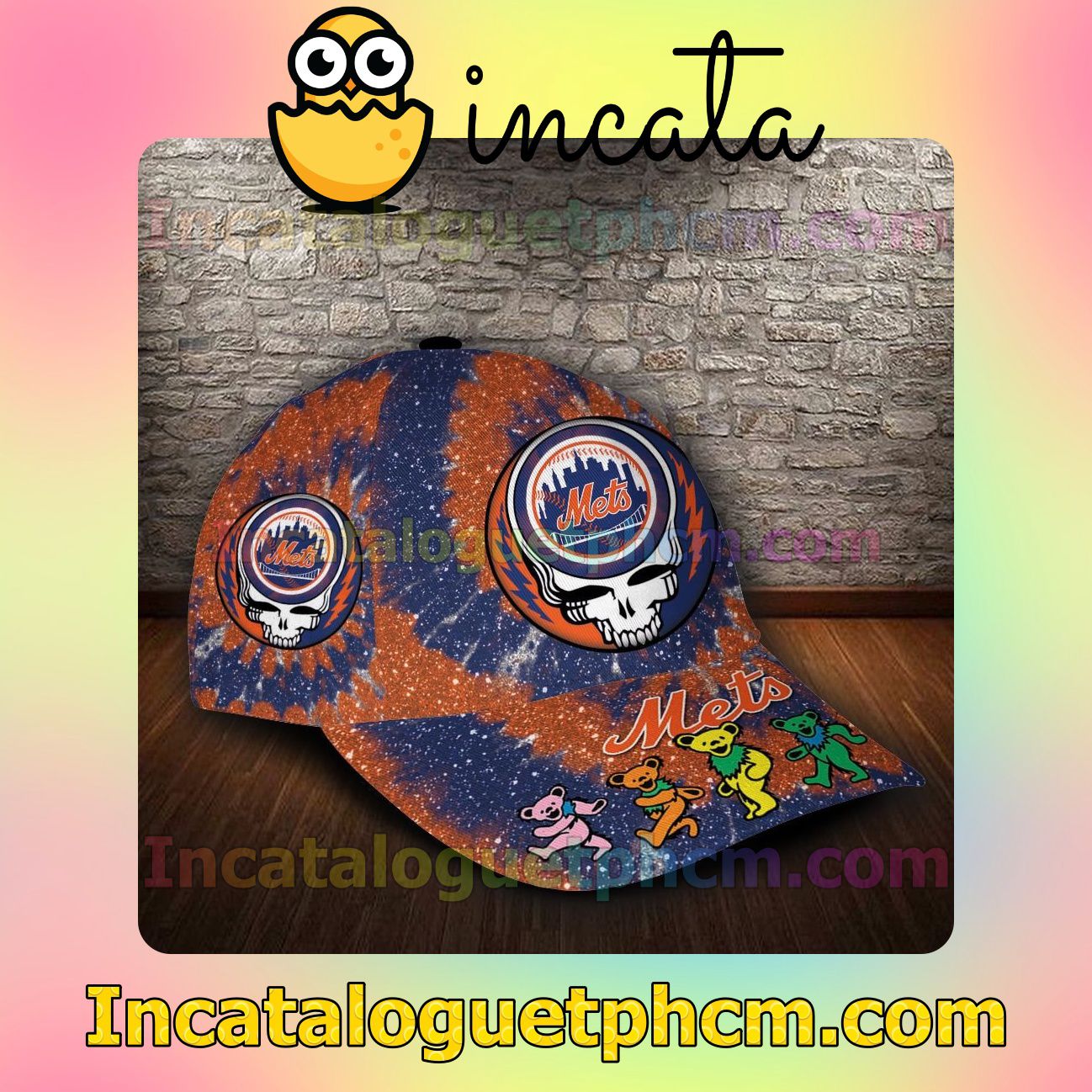 US Shop New York Mets & Grateful Dead Band MLB Customized Hat Caps