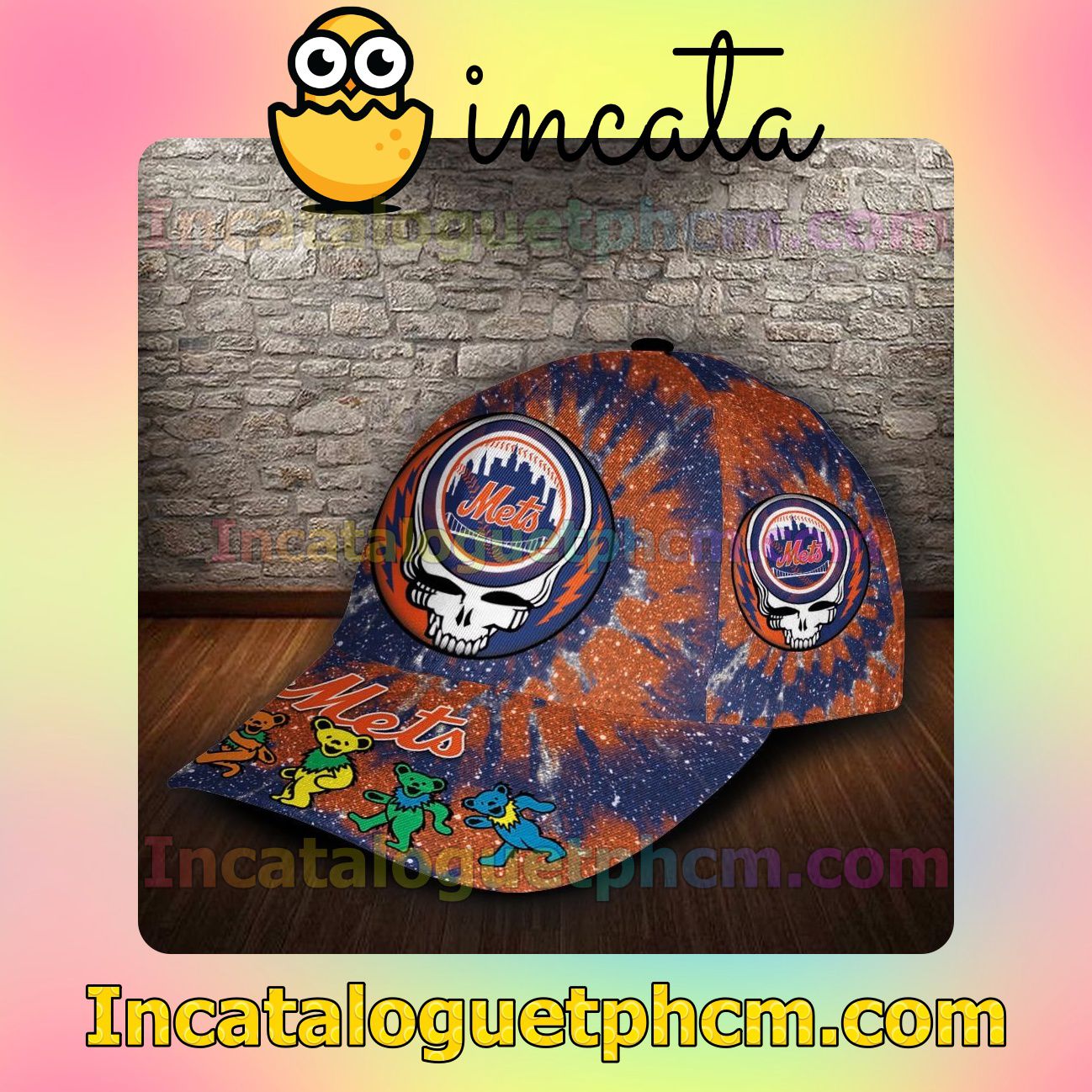 Amazing New York Mets & Grateful Dead Band MLB Customized Hat Caps