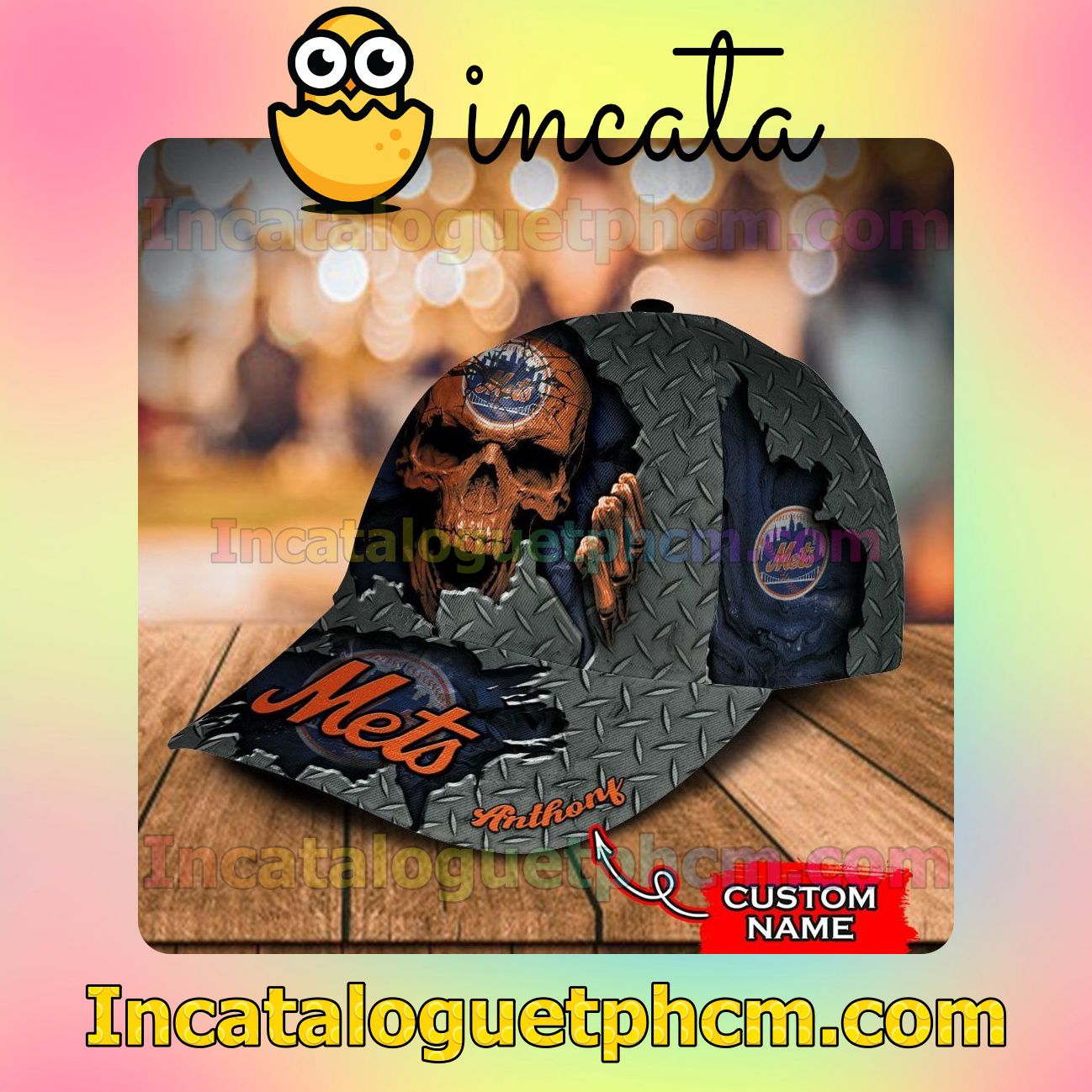 Clothing New York Mets Skull MLB Customized Hat Caps