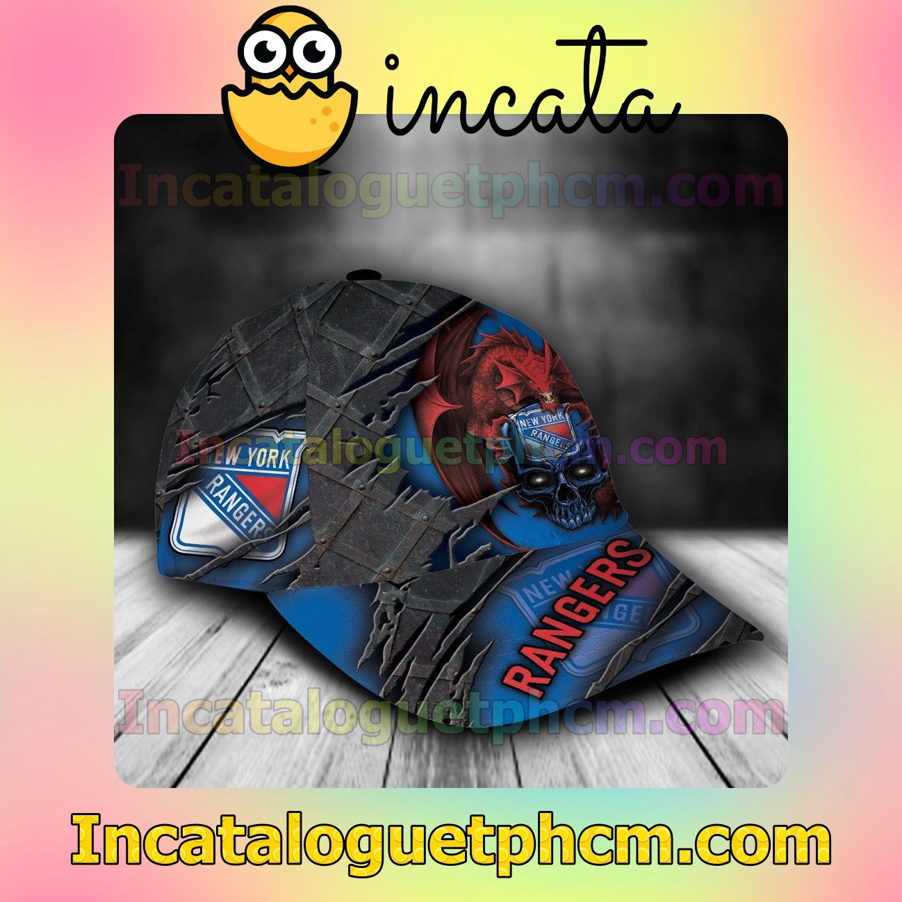 Where To Buy New York Rangers Dragon Crack 3D NHL Customized Hat Caps