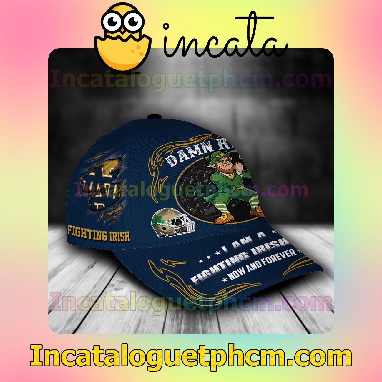 Limited Edition Notre Dame Fighting Irish Mascot NCAA Customized Hat Caps