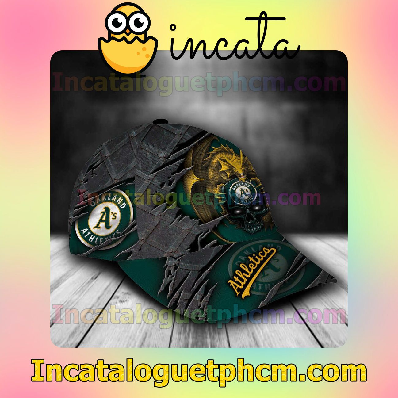 Us Store Oakland Athletics Crack 3D MLB Customized Hat Caps