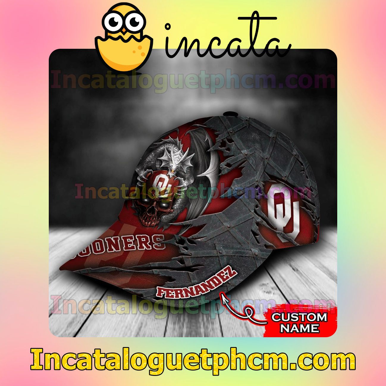 Us Store Oklahoma Sooners Dragon NCAA Customized Hat Caps