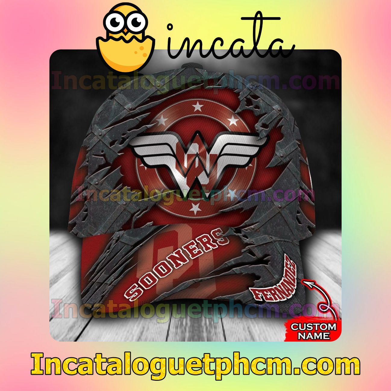 Mother's Day Gift Oklahoma Sooners Wonder Wonman NCAA Customized Hat Caps