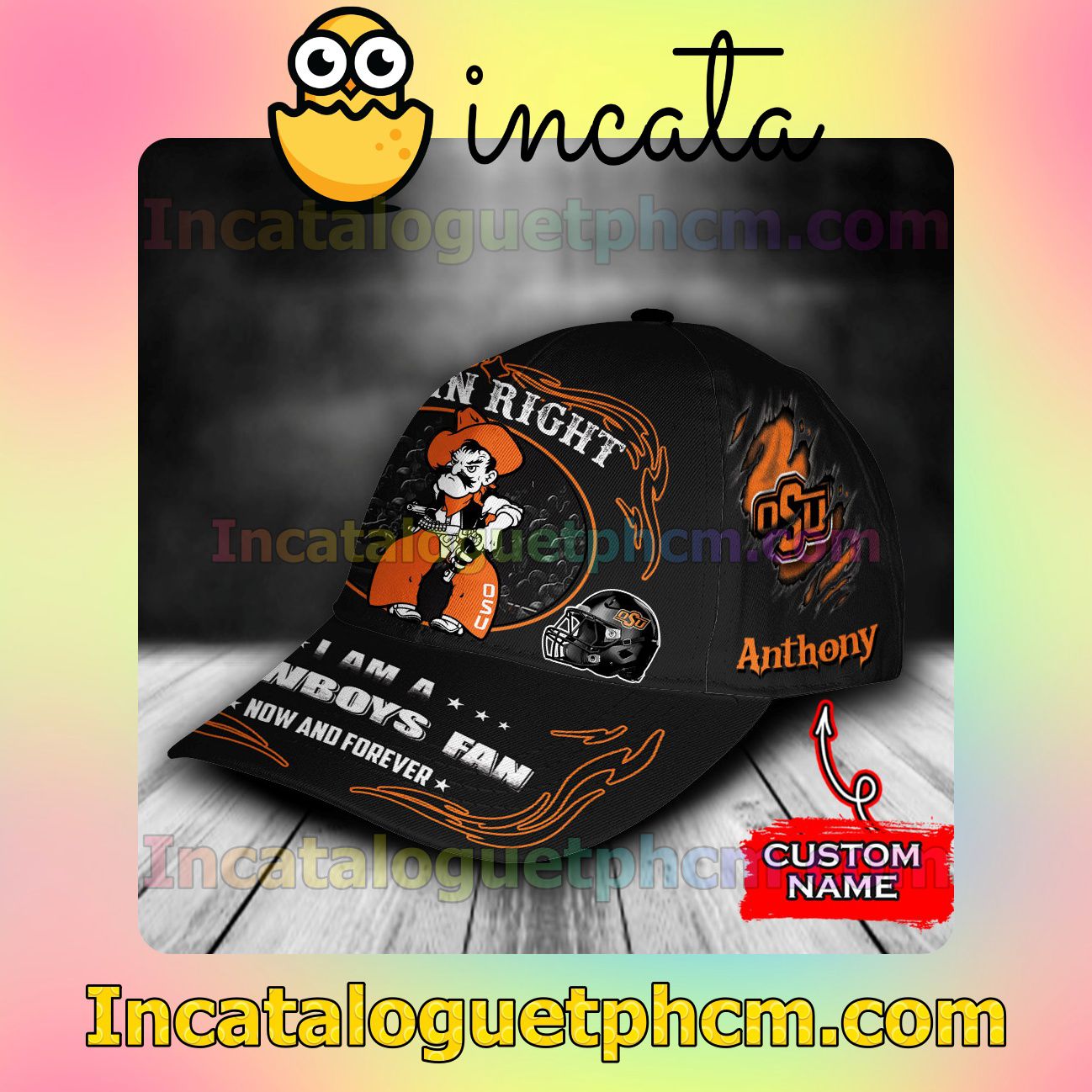 Father's Day Gift Oklahoma State Cowboys Mascot NCAA Customized Hat Caps