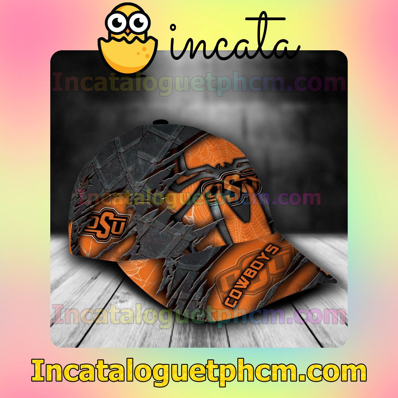 Hot Deal Oklahoma State Cowboys Spiderman NCAA Customized Hat Caps