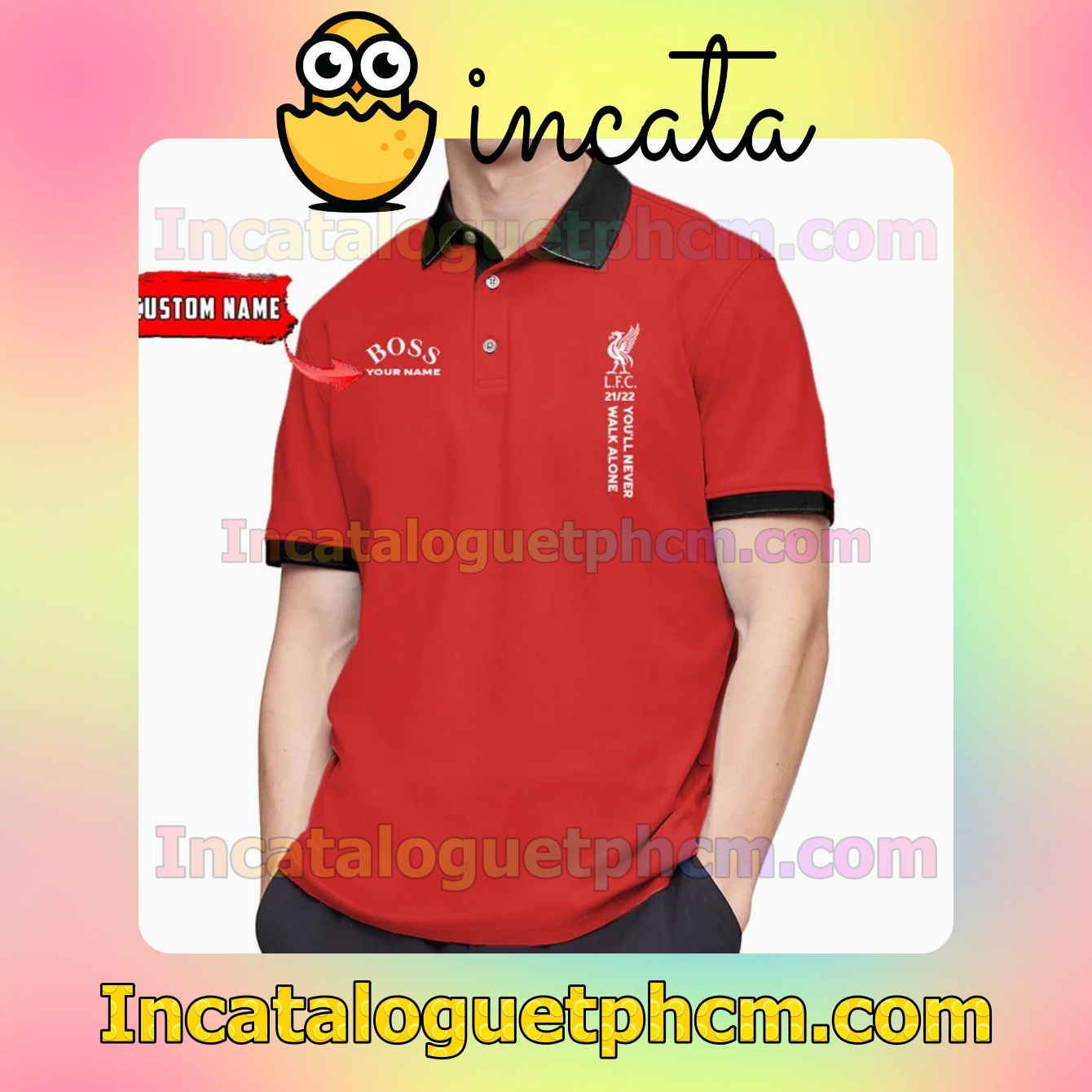 Personalized Boss Liverpool F.c. You'll Never Walk Alone Polo Gift For Men Dad