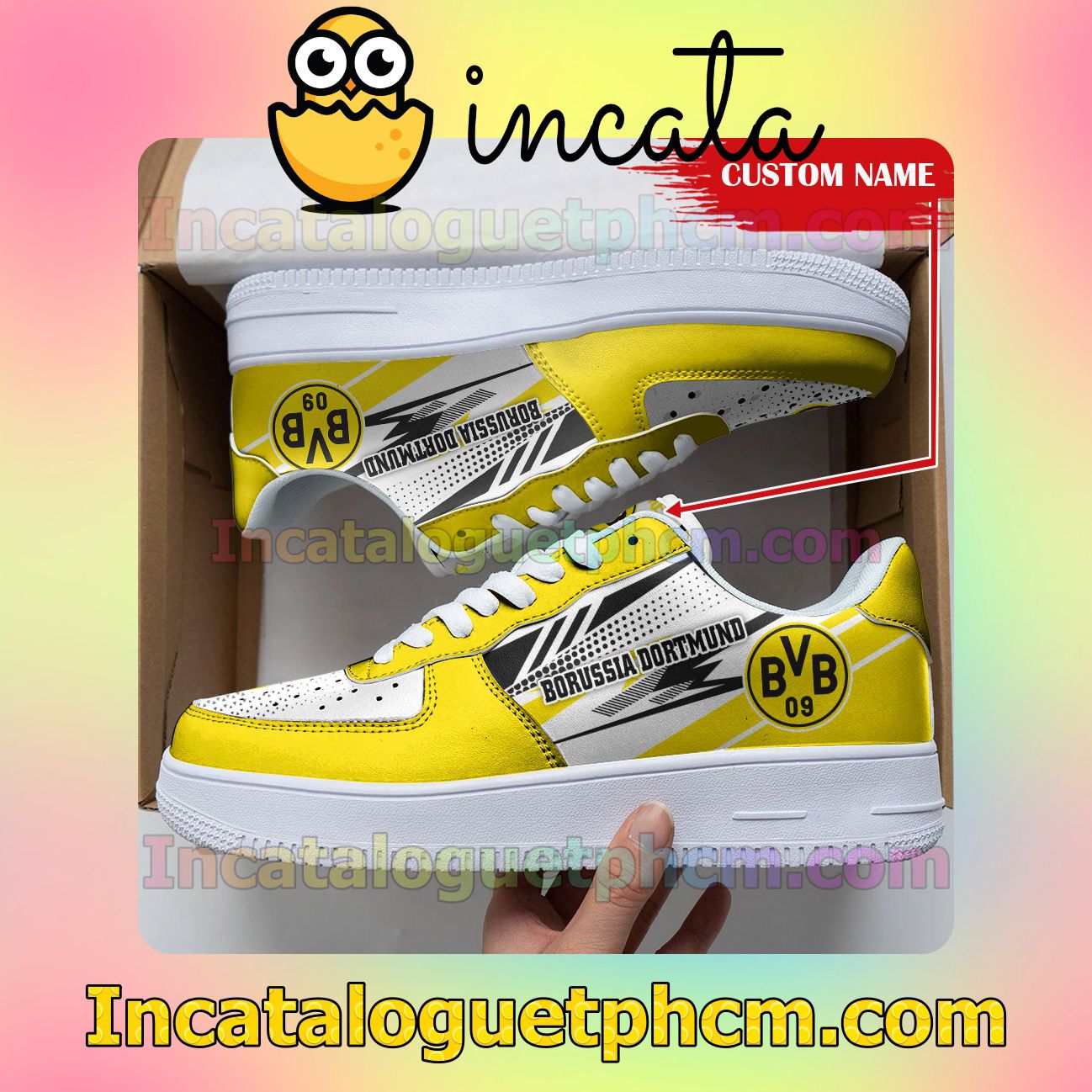  Personalized Bundesliga Borussia Dortmund Custom Name Nike Low Shoes Sneakers