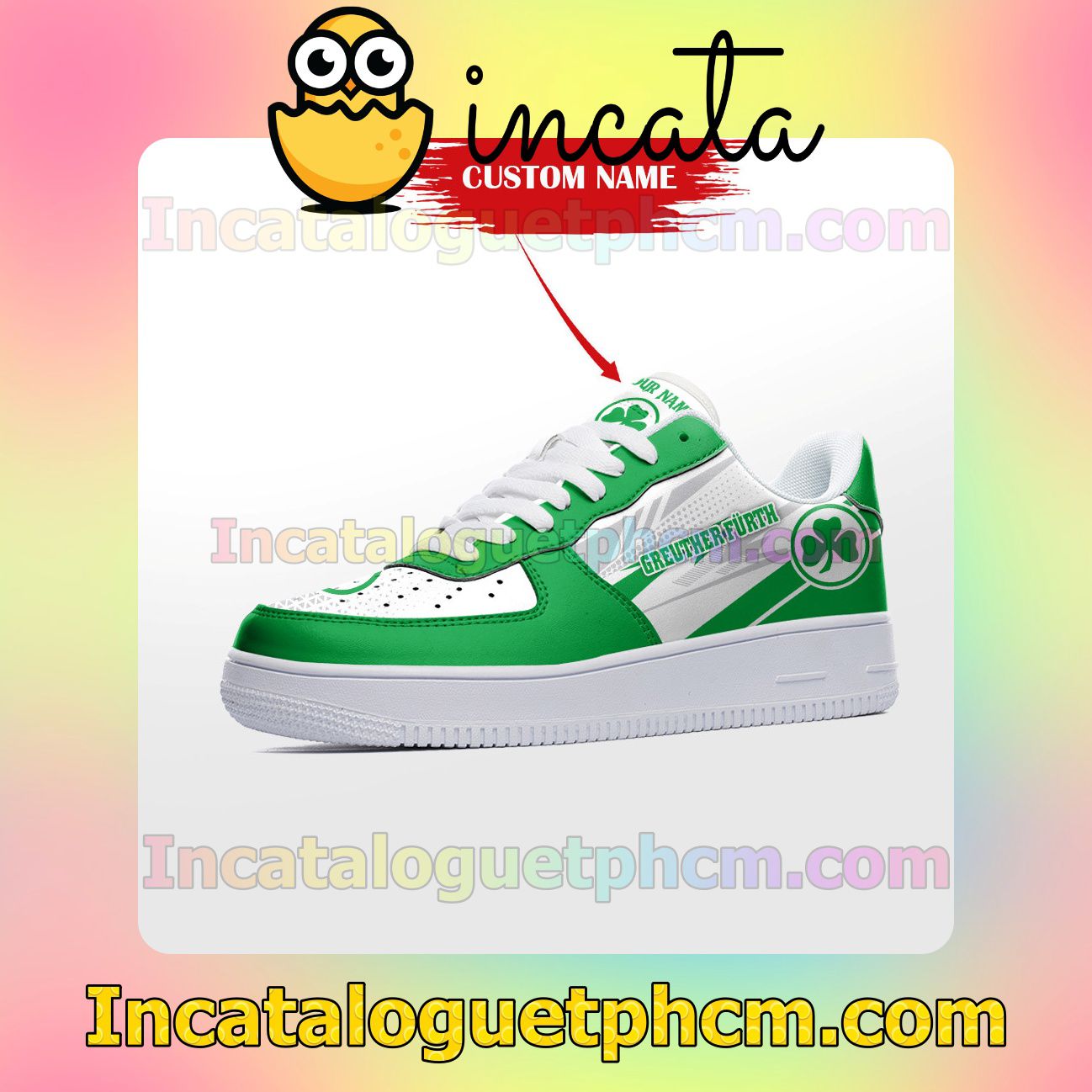 All Over Print Personalized Bundesliga Greuther Fürth Custom Name Nike Low Shoes Sneakers