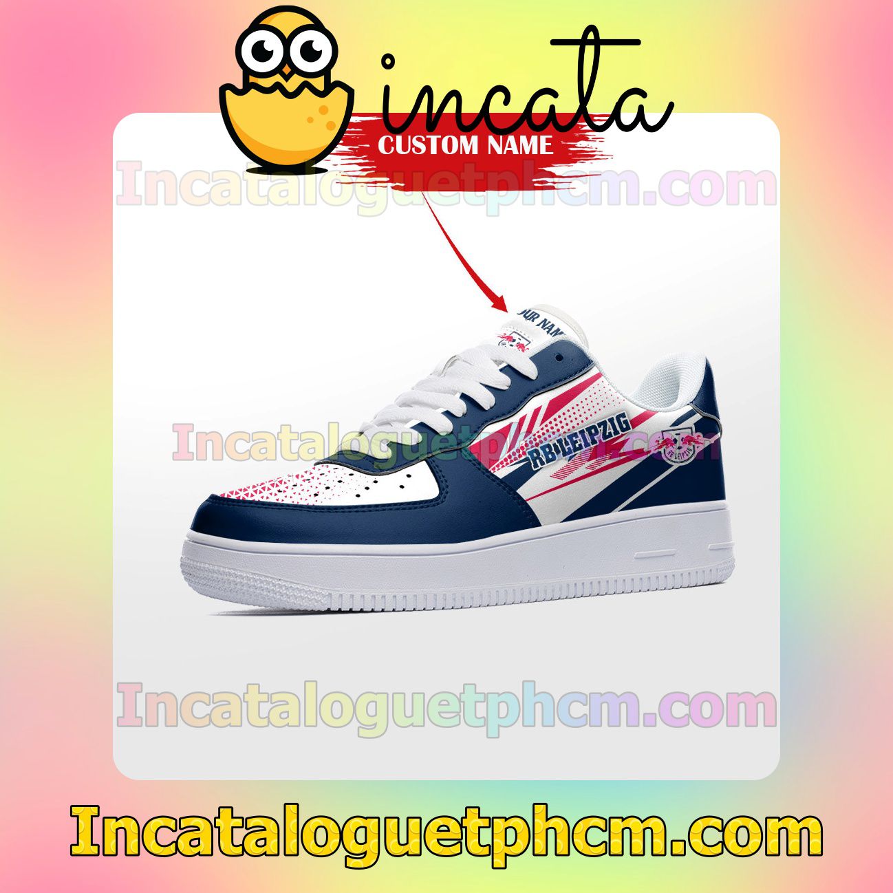 Fast Shipping Personalized Bundesliga RB Leipzig Custom Name Nike Low Shoes Sneakers