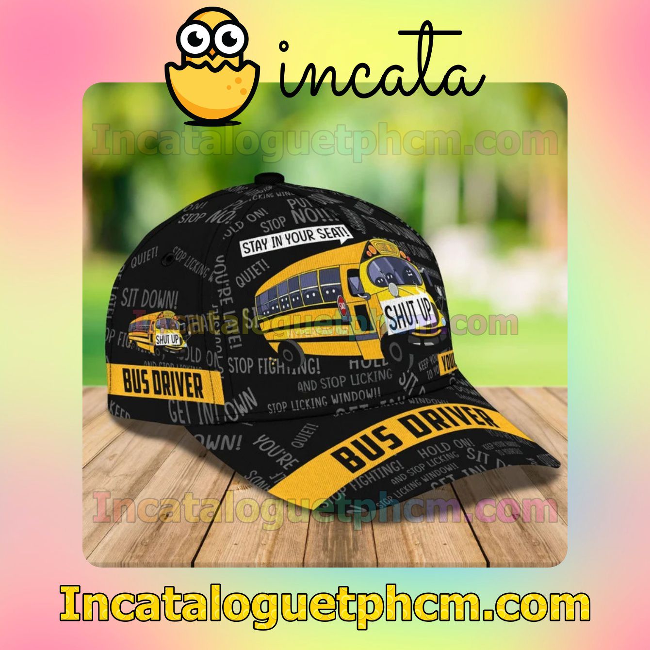 Clothing Personalized Bus Driver School Bus Stay In Your Seat Shut Up Classic Hat Caps Gift For Men