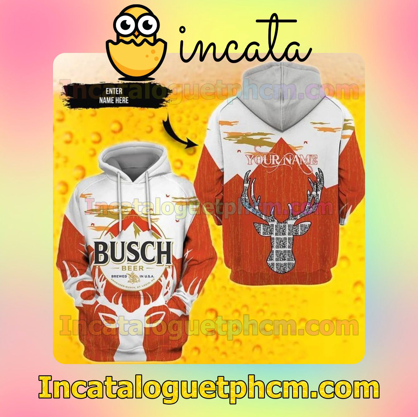 Personalized Busch Beer Brewed In Usa Red White Nike Zip Up Hoodie