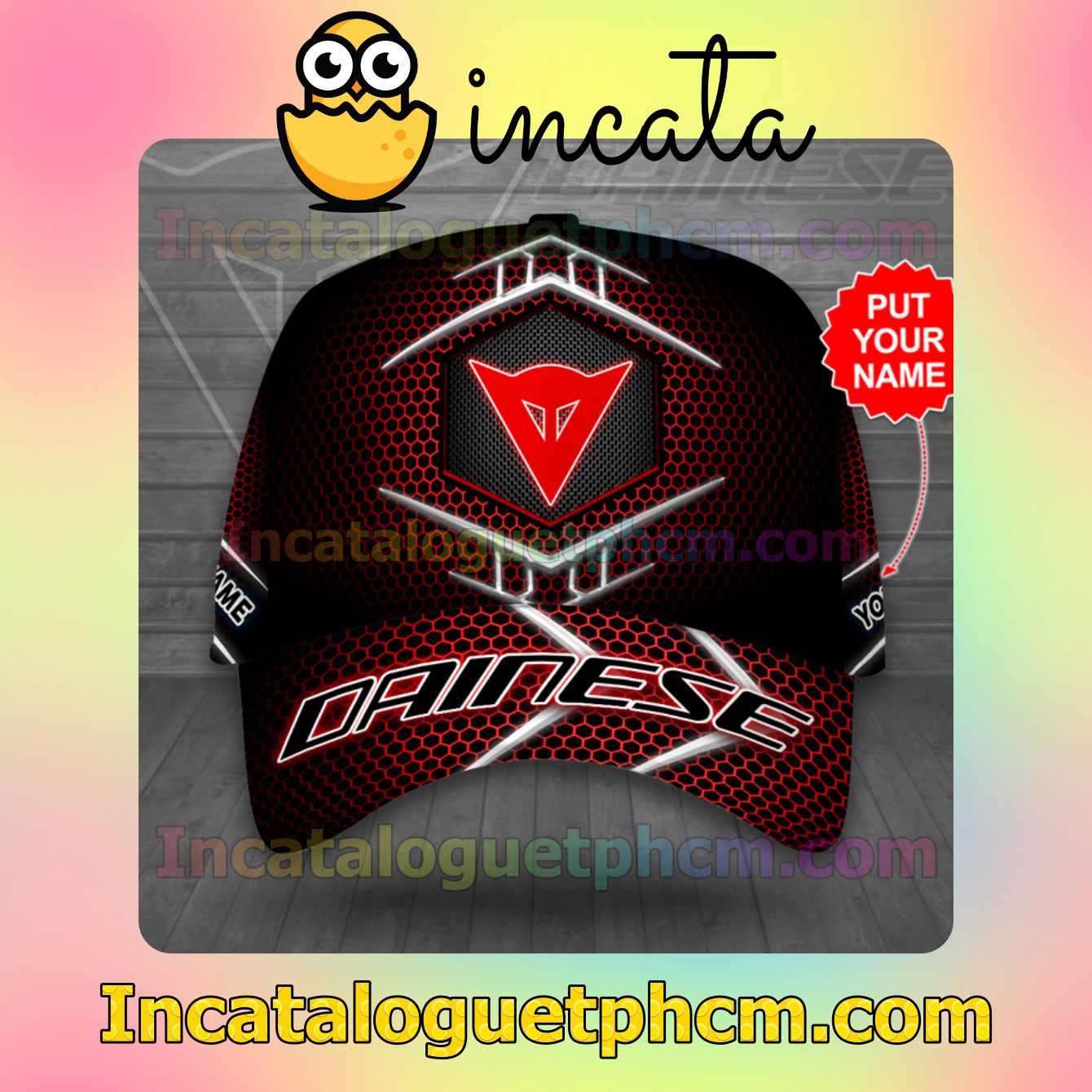 Top Selling Personalized Dainese Red Hive Pattern Classic Hat Caps Gift For Men