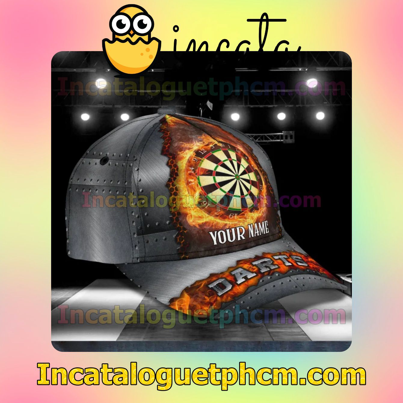 Great Personalized Darts Fire Grey Classic Hat Caps Gift For Men