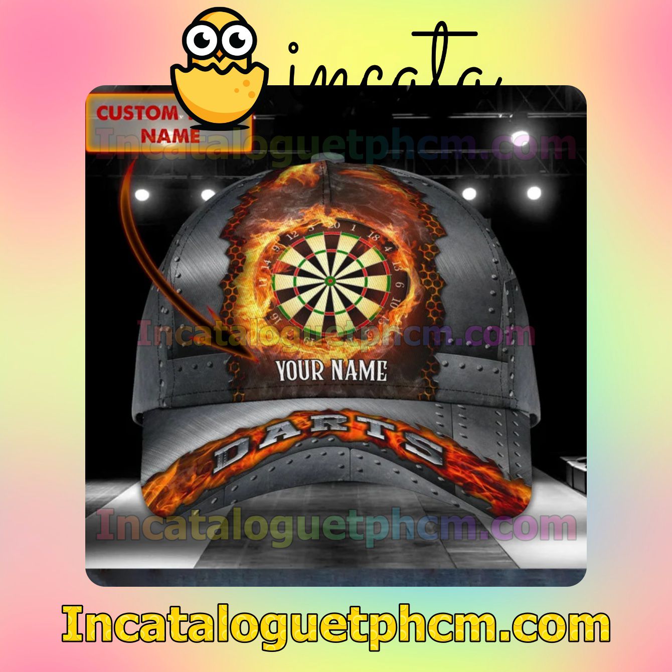 Personalized Darts Fire Grey Classic Hat Caps Gift For Men