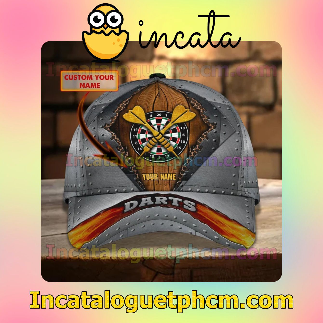  Ships From USA Personalized Darts Torn Ripped Grey Classic Hat Caps Gift For Men