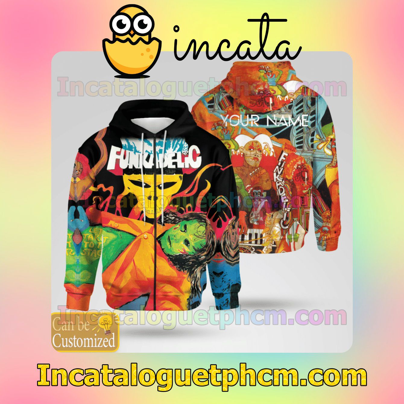 Top Selling Personalized Funkadelic Take It To The Stage Album Cover Fleece Zip Up Hoodie