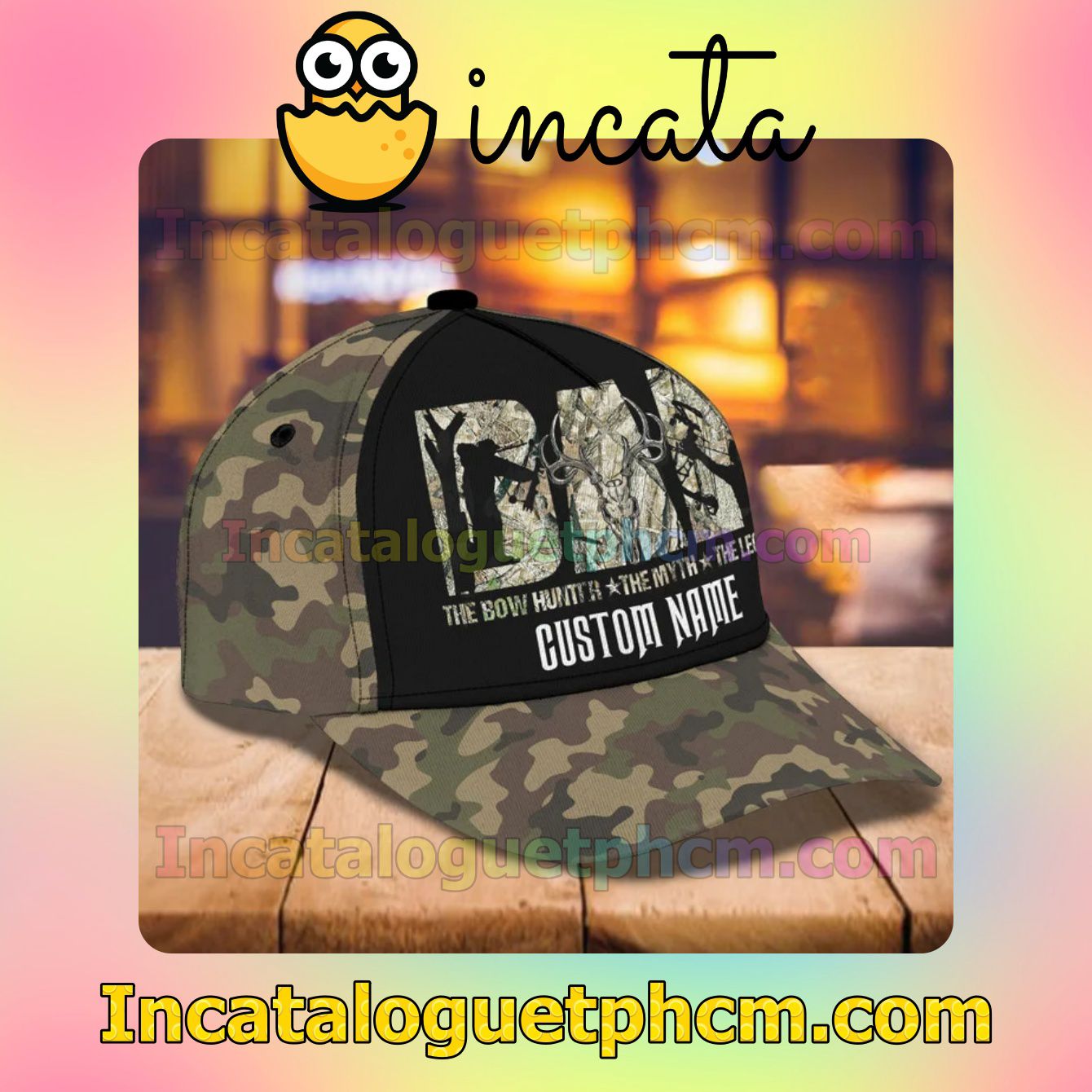 Clothing Personalized Hunting Dad The Bow Hunter The Myth The Legend Camouflage Classic Hat Caps Gift For Men