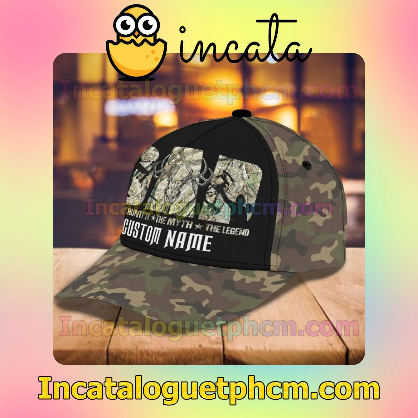 Luxury Personalized Hunting Dad The Bow Hunter The Myth The Legend Camouflage Classic Hat Caps Gift For Men
