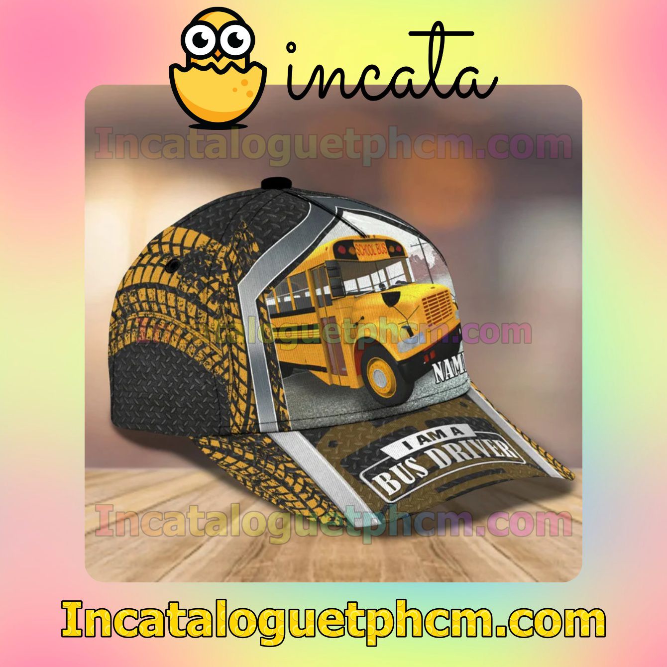 Handmade Personalized I Am A Bus Driver School Bus Classic Hat Caps Gift For Men