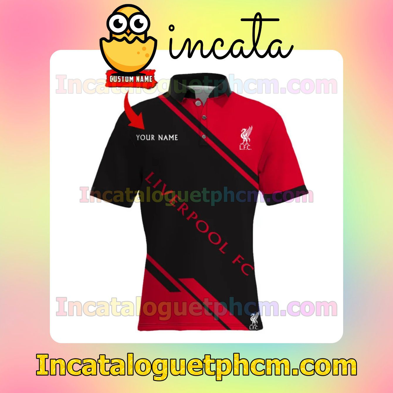 Personalized Liverpool Fc Black And Red Polo Gift For Men Dad