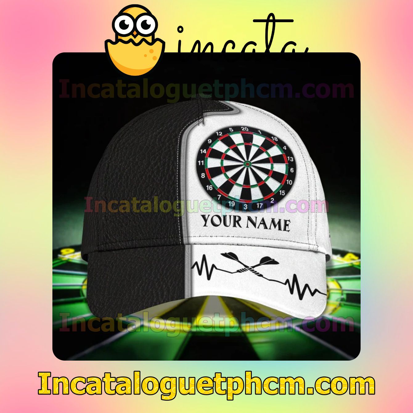 Amazon Personalized Love Darts American Flag Black And White Classic Hat Caps Gift For Men