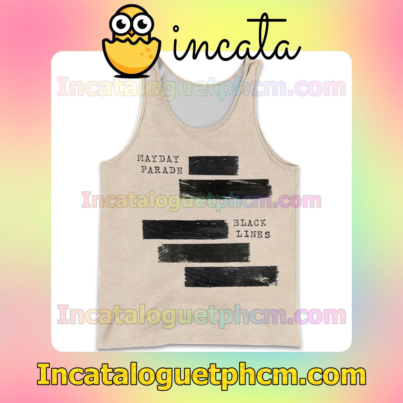 Unisex Personalized Mayday Parade Black Lines Album Cover Workout Tank Top