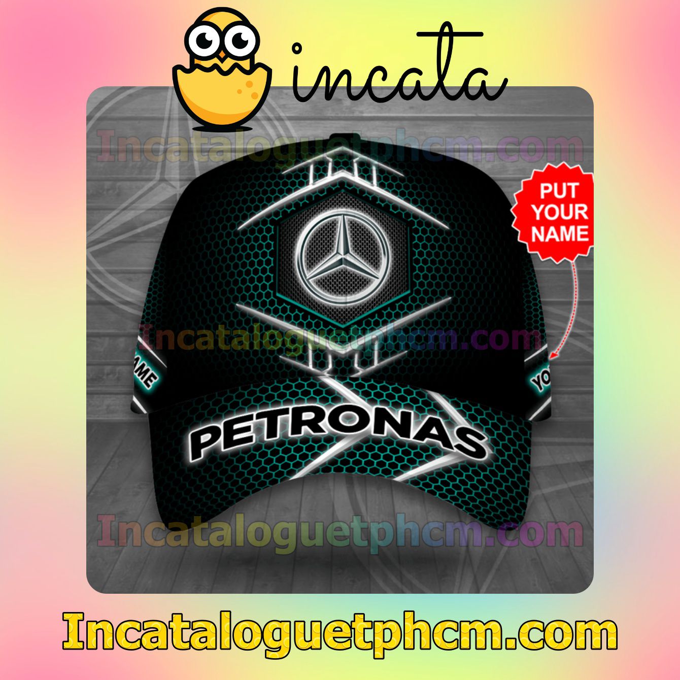 Free Personalized Mercedes Petronas Hive Pattern Classic Hat Caps Gift For Men