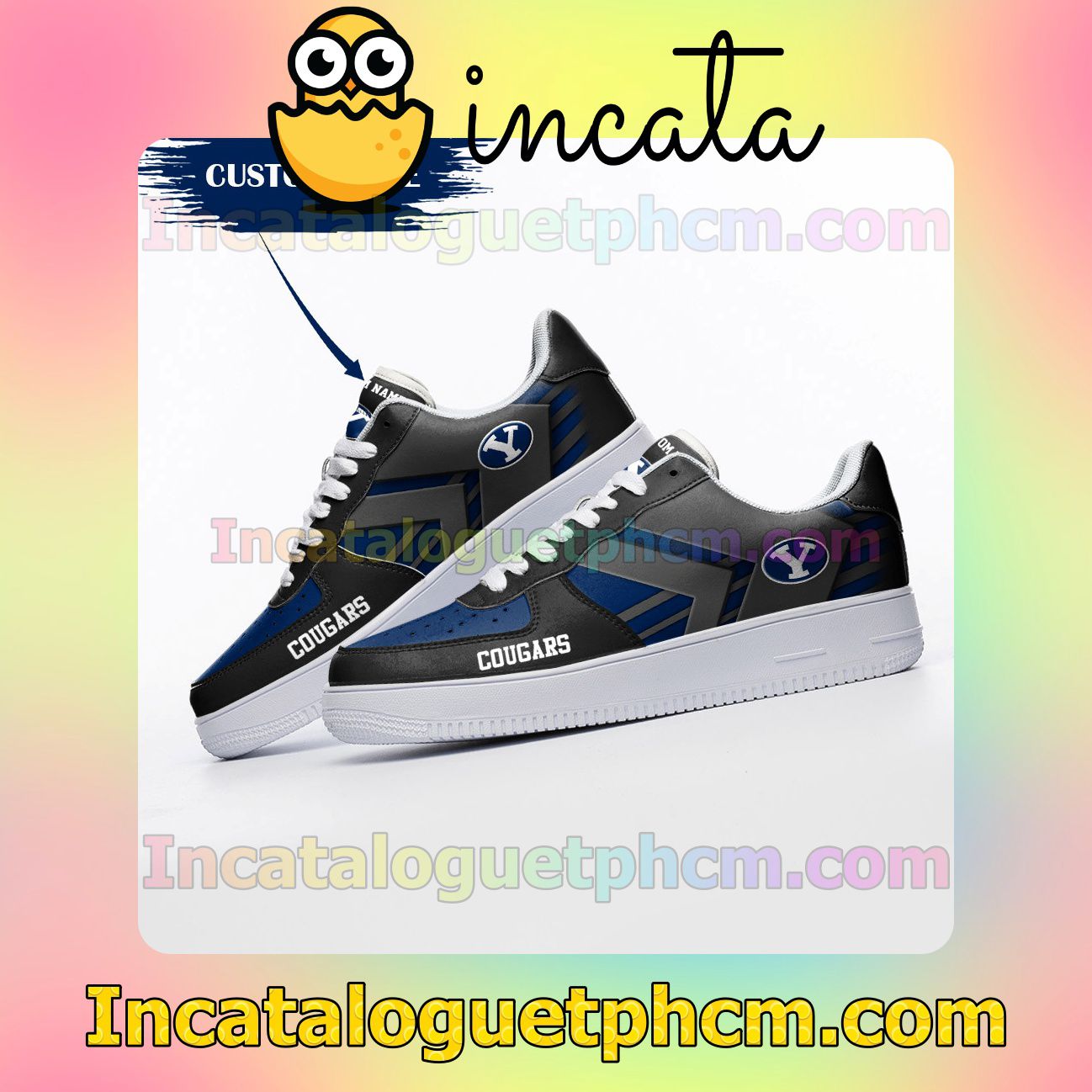 Sale Off Personalized NCAA BYU Cougars Custom Name Nike Low Shoes Sneakers