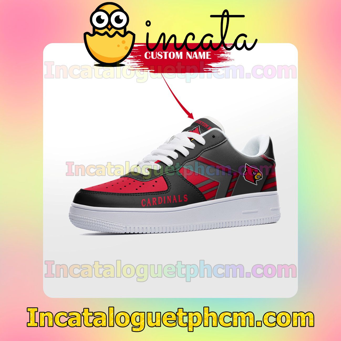 Top Rated Personalized NCAA Louisville Cardinals Custom Name Nike Low Shoes Sneakers