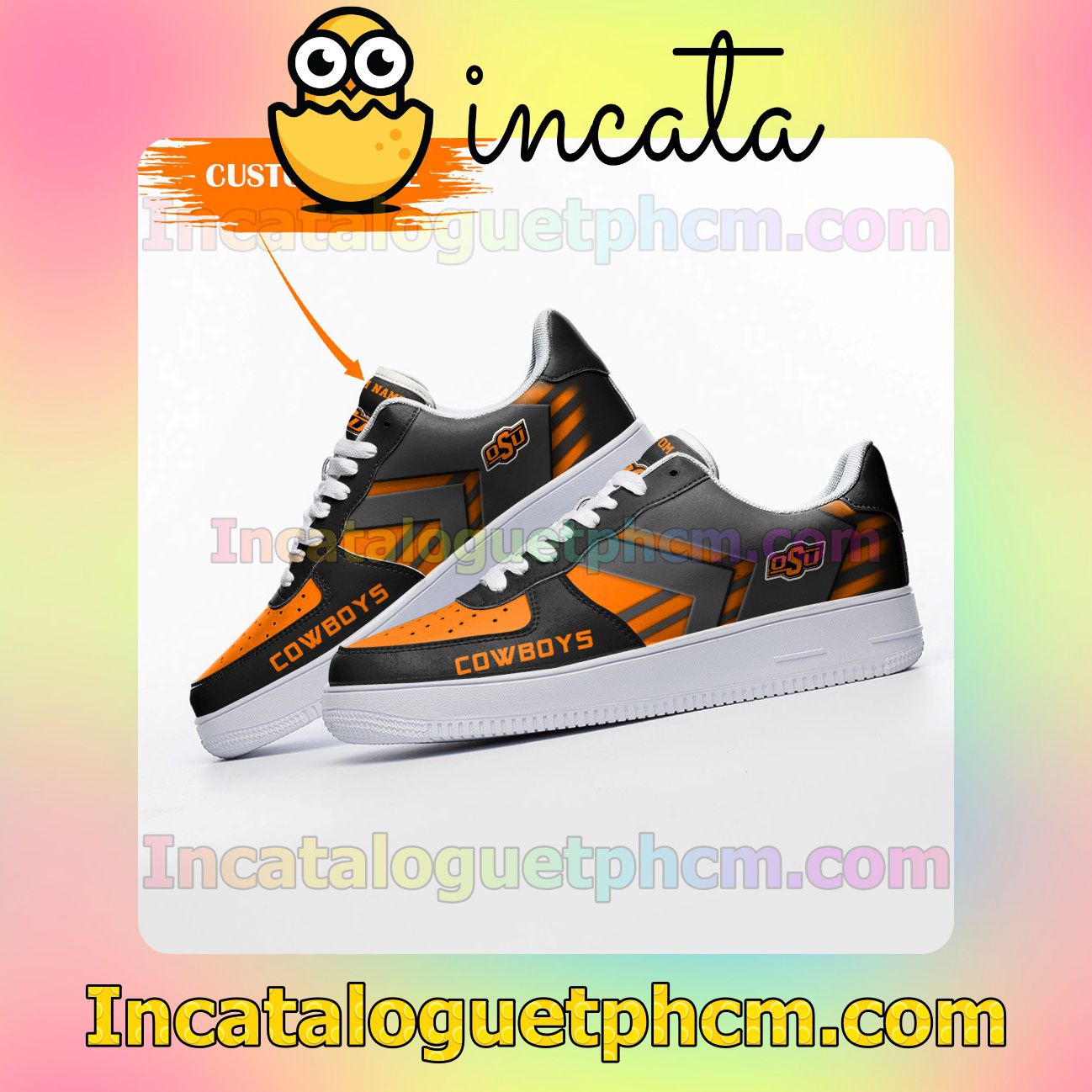 Order Personalized NCAA Oklahoma State Cowboys Custom Name Nike Low Shoes Sneakers