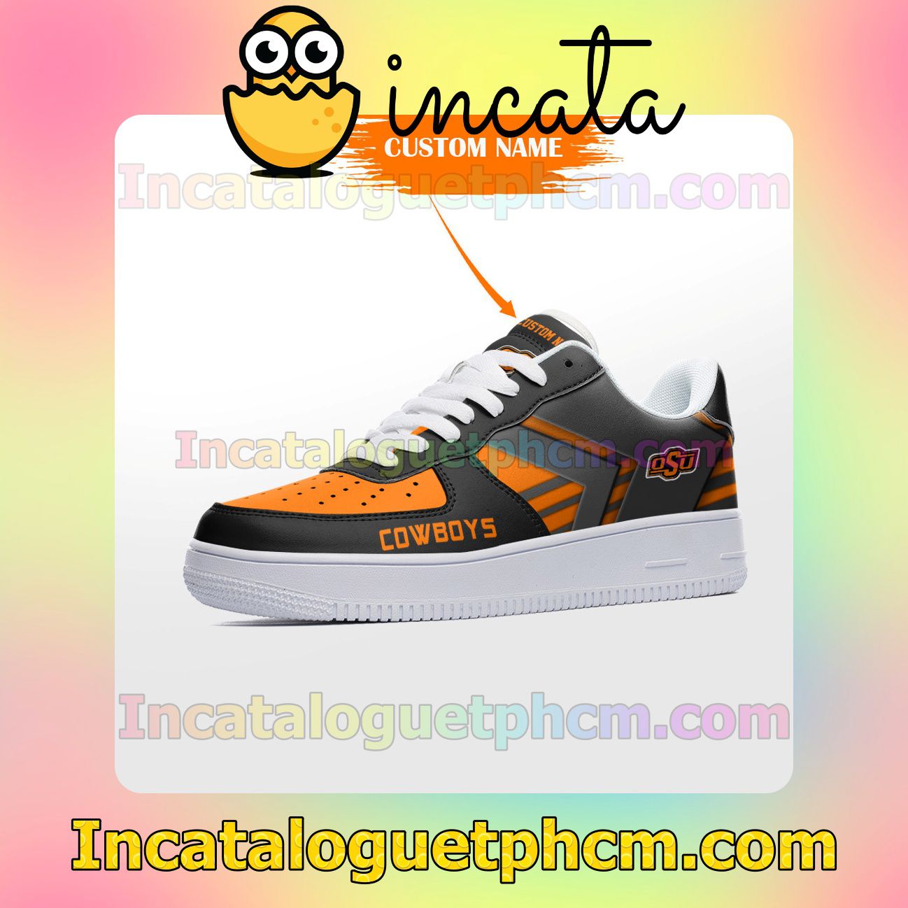 US Shop Personalized NCAA Oklahoma State Cowboys Custom Name Nike Low Shoes Sneakers