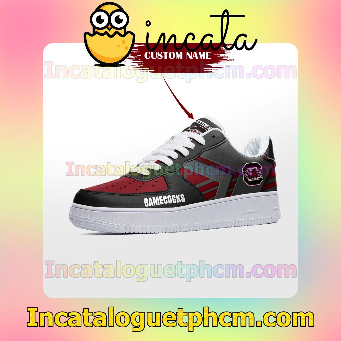 Clothing Personalized NCAA South Carolina Gamecocks Custom Name Nike Low Shoes Sneakers