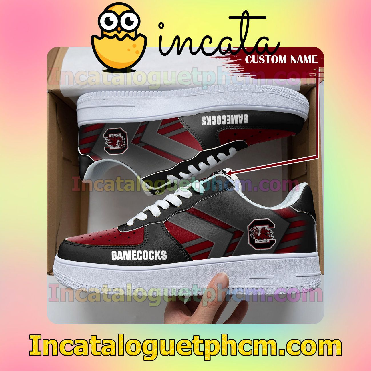 Official Personalized NCAA South Carolina Gamecocks Custom Name Nike Low Shoes Sneakers