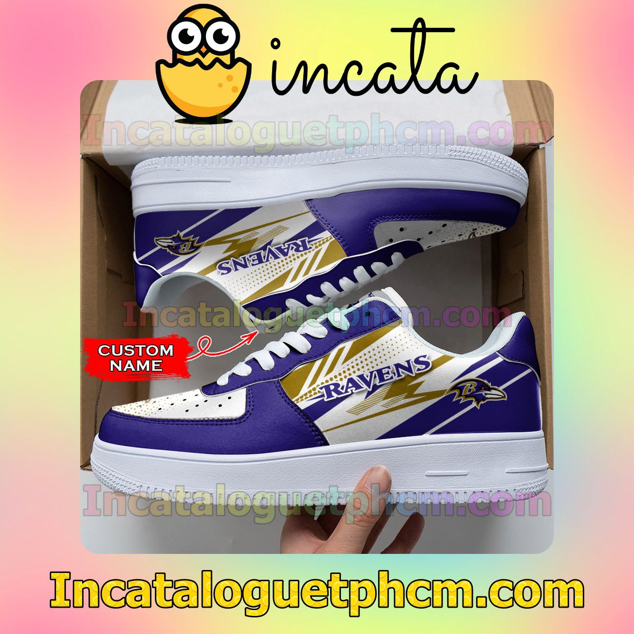 Amazon Personalized NFL Baltimore Ravens Custom Name Nike Low Shoes Sneakers