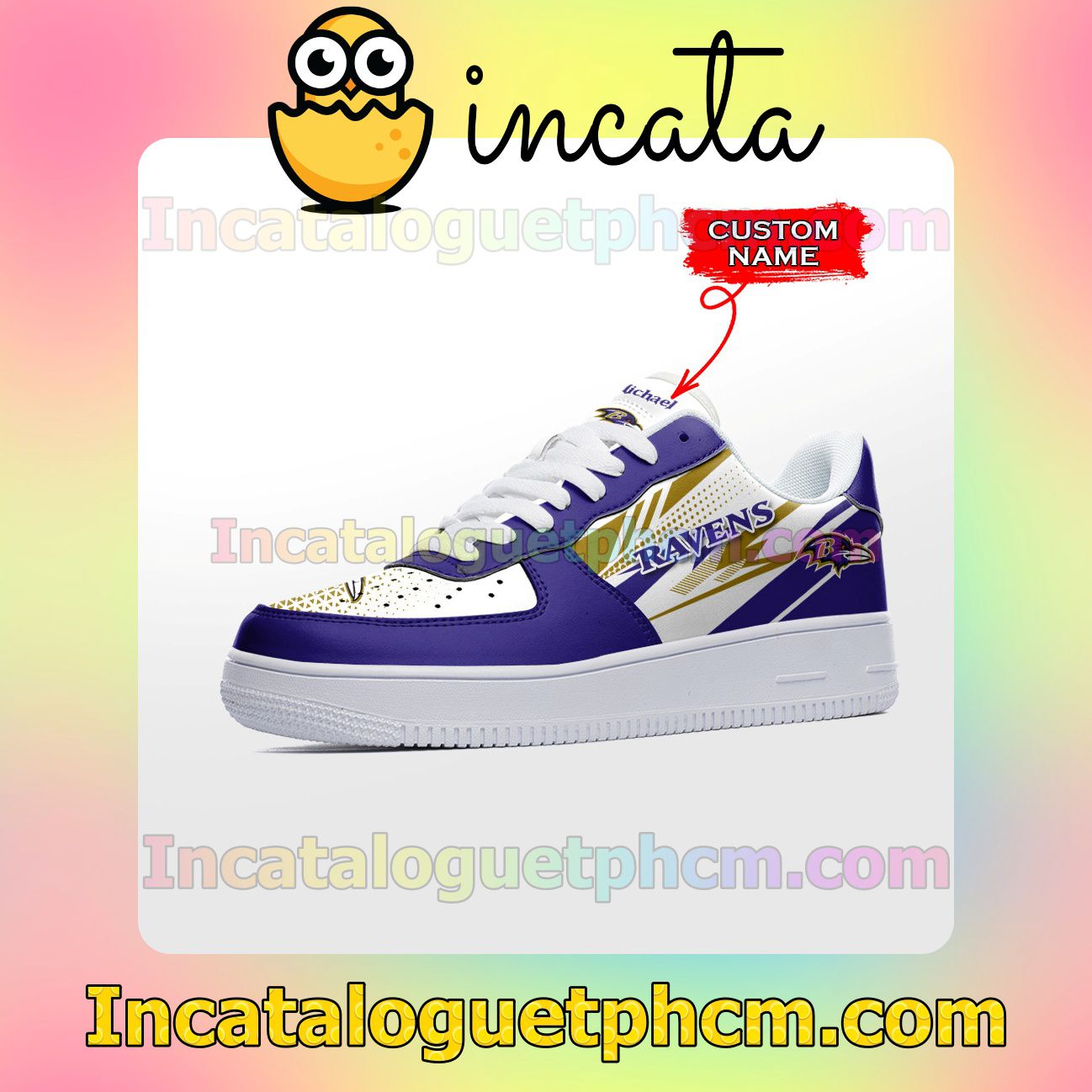 Limited Edition Personalized NFL Baltimore Ravens Custom Name Nike Low Shoes Sneakers