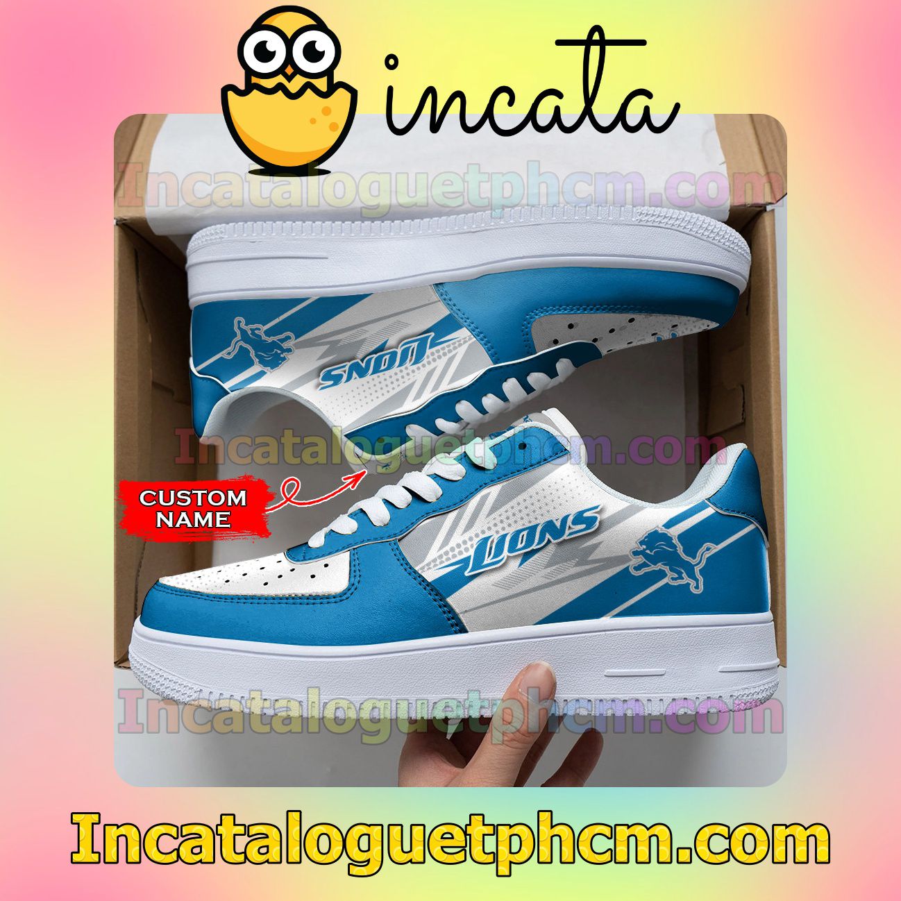 Absolutely Love Personalized NFL Detroit Lions Custom Name Nike Low Shoes Sneakers