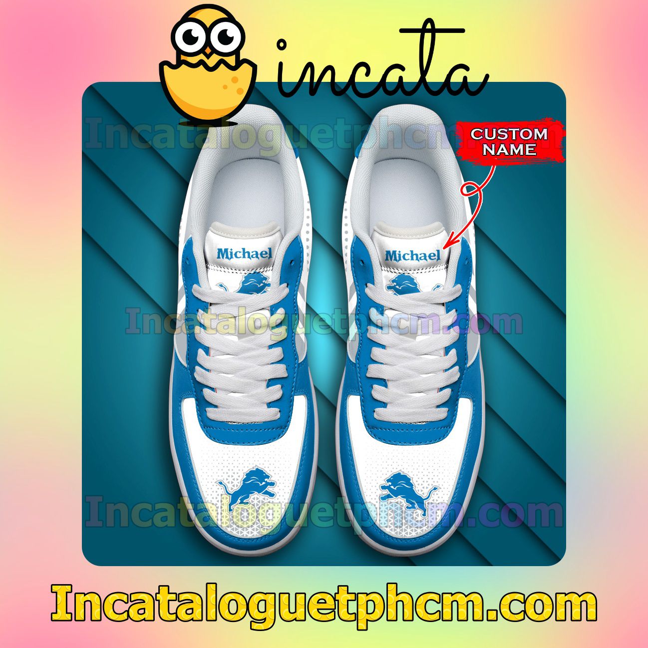 Sale Off Personalized NFL Detroit Lions Custom Name Nike Low Shoes Sneakers
