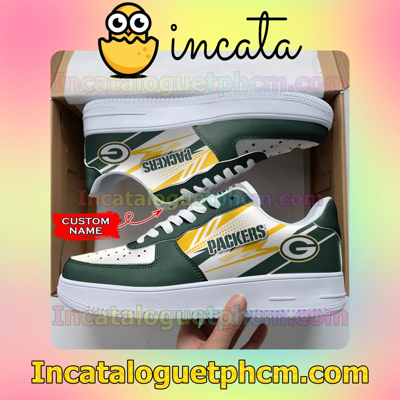 Great artwork! Personalized NFL Green Bay Packers Custom Name Nike Low Shoes Sneakers