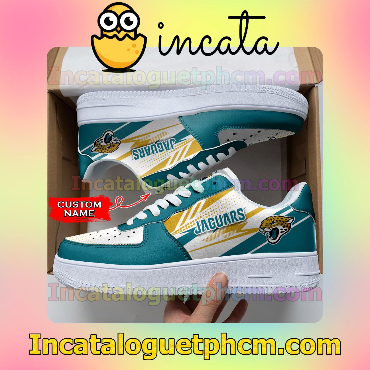 Fast Shipping Personalized NFL Jacksonville Jaguars Custom Name Nike Low Shoes Sneakers