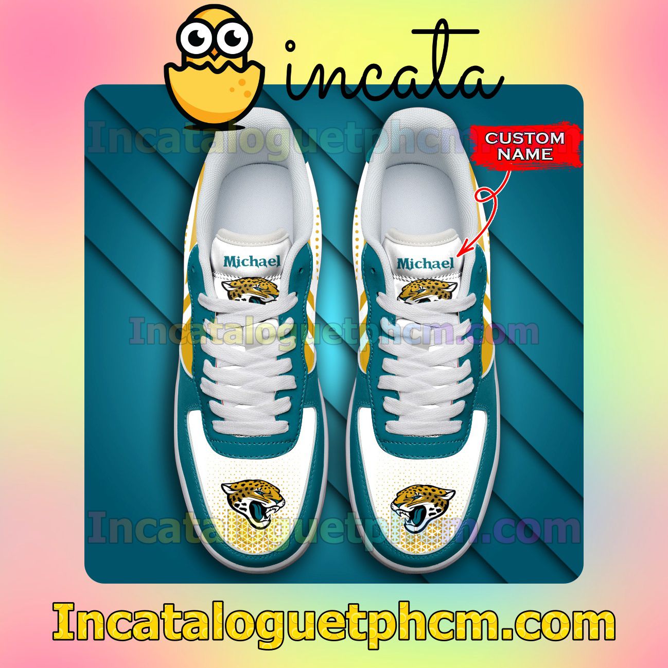 Cheap Personalized NFL Jacksonville Jaguars Custom Name Nike Low Shoes Sneakers